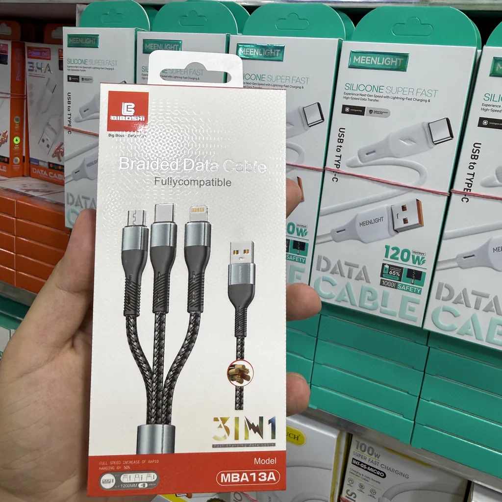 BIGBOSH MBA13A 3 in 1 Braided Data Cable