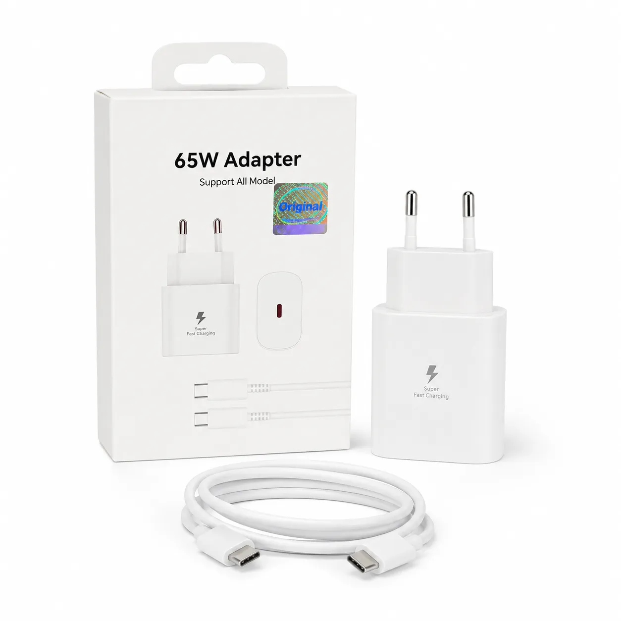 65W USB-C Super Fast Travel Adapter with Type-C Cable