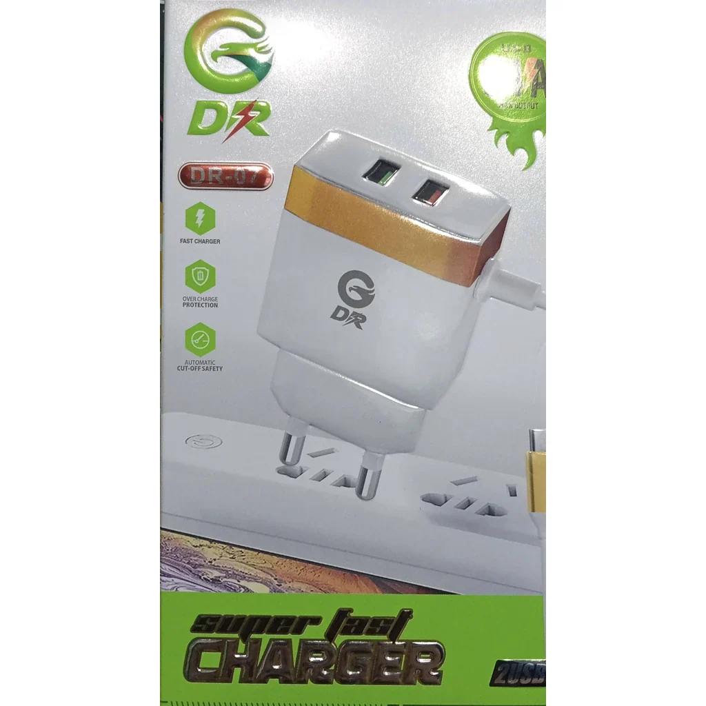 DR Gold DR-07 3.4A Dual USB Fast Charger