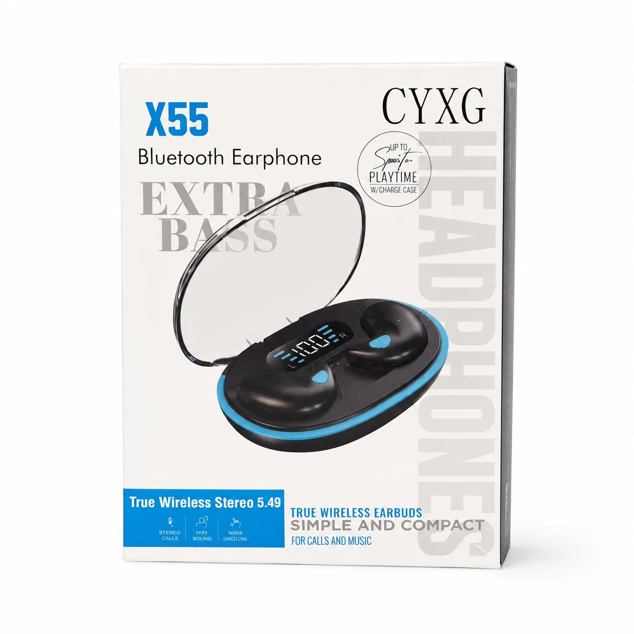 CYXG X55 Bluetooth Earphones with Digital  Case